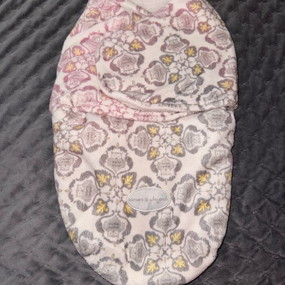 Biscotti & Chocotini Kids Swaddle Blanket - Pink, Gray, Yellow